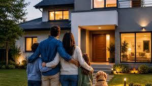 Seguro de Vivienda - MC Seguros Seguro de vivienda y hogar en Cali Colombia - familia frente a su casa - MC Seguros e Inversiones